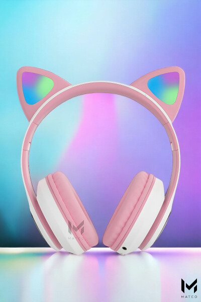 Wireless Bluetooth 5.0 LED Cat Ear Headphones Gift ios Android Compatible 8d Stereo Hd Sound - 2