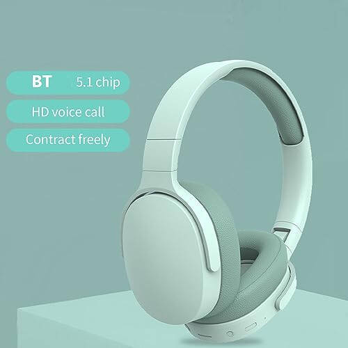 Wireless BT Over-Ear Headphones Headset with Microphone Foldable Noise Canceling Headphones (Green), Jmndmi-ZCT2308103 - 3