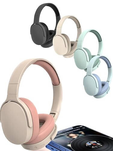 Wireless BT Over-Ear Headphones Headset with Microphone Foldable Noise Canceling Headphones (Khaki), Jmndmi-ZCT2308103 - 1