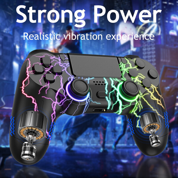 Wireless Controller for PS4 with RGB Lighting, Remote Game Joystick Compatible with PlayStation 4/PS4 Slim/PS4 Pro/PC - 2