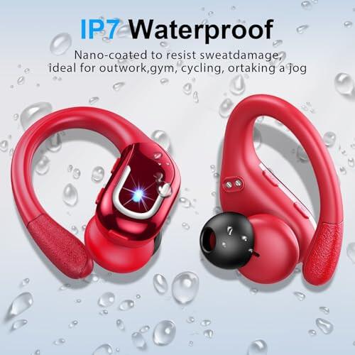 Wireless Earbud, 75Hrs Bluetooth 5.3 Headphones IP7 Waterproof for Sport, Running Wireless Earphones with ENC Noise Canceling Mics, Deep Bass Over Ear bud with Earhooks for Android, iOS, Workout, Gym - 11