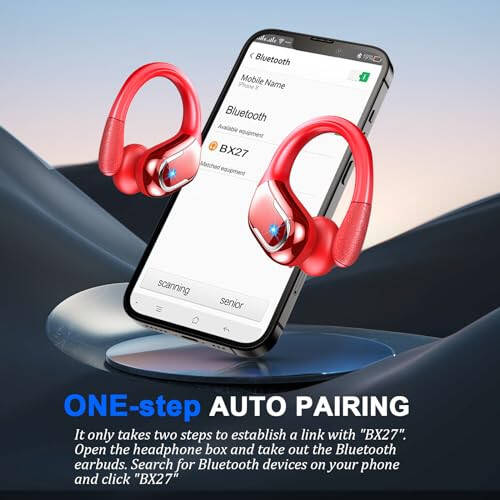 Wireless Earbud, 75Hrs Bluetooth 5.3 Headphones IP7 Waterproof for Sport, Running Wireless Earphones with ENC Noise Canceling Mics, Deep Bass Over Ear bud with Earhooks for Android, iOS, Workout, Gym - 5