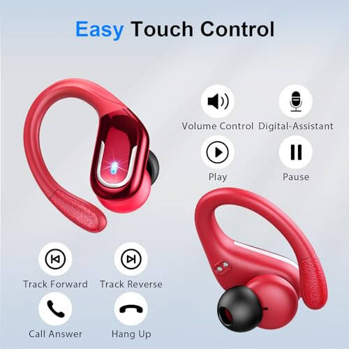 Wireless Earbud, 75Hrs Bluetooth 5.3 Headphones IP7 Waterproof for Sport, Running Wireless Earphones with ENC Noise Canceling Mics, Deep Bass Over Ear bud with Earhooks for Android, iOS, Workout, Gym - 6