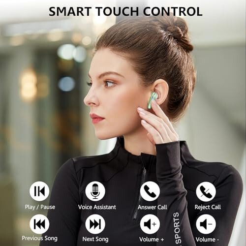 Wireless Earbud, Bluetooth 5.3 Headphones 40H Ear Buds Deep Bass Stereo with Mini Charging Case, Bluetooth Earbud with Dual Mics Call, IP7 Waterproof in-Ear Earphones for Android iOS Phone Green - 6