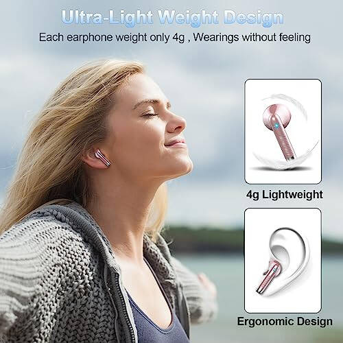 Wireless Earbud Bluetooth 5.3 Headphones with Clear Sound, 40H Playtime, Sport Earbud Touch Control with LED Digital Display, IP7 Waterproof Bluetooth Earphones Built-in Mic for Android iOS Workout - 4