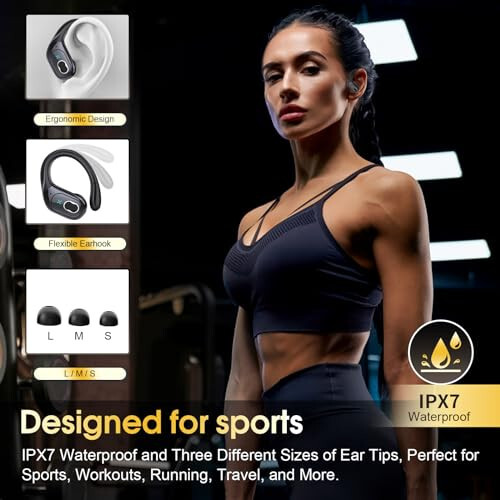 Wireless Earbuds 75hrs Bluetooth 5.3 Headphone Sport, 2024 Bluetooth Earbuds Stereo Deep Bass Over Ear Bud with Earhooks, ENC Noise Cancelling Mic, IPX7 Waterproof Earphone for Workout/Running - 10