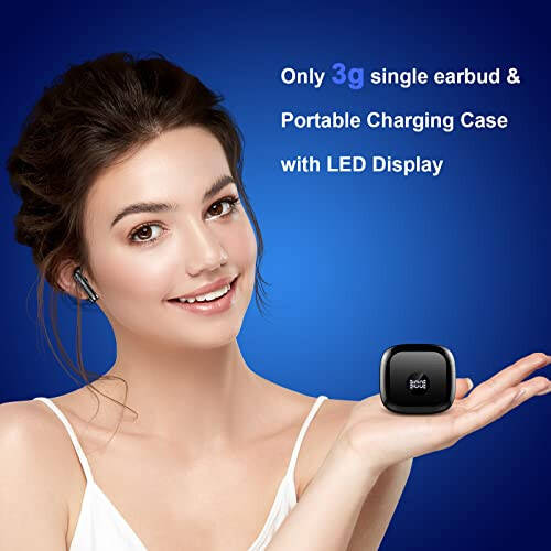 Wireless Earbuds, Bluetooth 5.3 Ear Buds LED Power Display Headphones Bass Stereo, Earbuds in-Ear Noise Cancelling Mic, 40H Playback Mini Case IP7 Waterproof Sports Earphones for Android iOS - 5