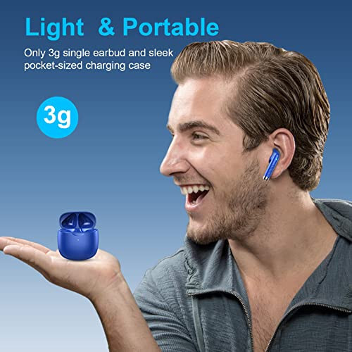 Wireless Earbuds, Bluetooth 5.3 Earbuds Stereo Bass, Bluetooth Headphones in Ear Noise Cancelling Mic, IP7 Waterproof Sports Earphones, 32H Playtime USB C Charging Case Ear Buds Blue for Android iOS - 4