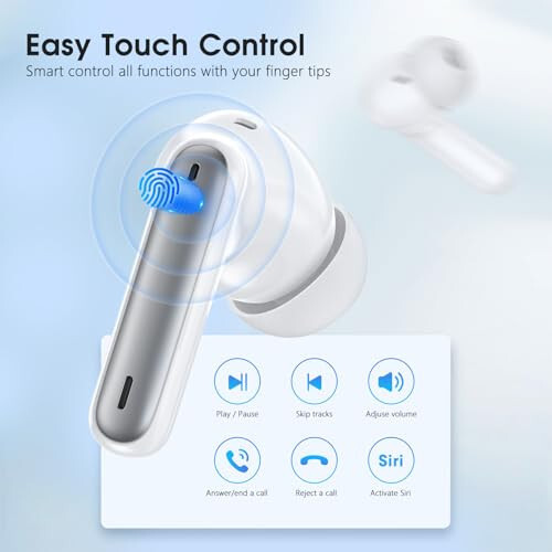 Wireless Earbuds Bluetooth 5.3 Headphones 40 Hrs Playtime with LED Display, Deep Bass Stereo and Noise Cancelling Bluetooth Ear Buds IP7 Waterproof Wireless Earphones for iPhone Android, Grey - 6