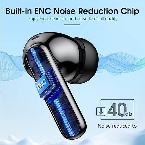 Wireless Earbuds Bluetooth 5.3 Headphones 40 Hrs Playtime with LED Display, Deep Bass Stereo and Noise Cancelling Bluetooth Ear Buds IP7 Waterproof Wireless Earphones with Mic for iPhone Android Black - 4