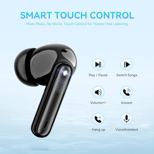 Wireless Earbuds, Bluetooth 5.3 Headphones 40Hrs Playtime Deep Bass Stereo in-Ear Earbud, LED Power Display, Call Noise Canceling Headphones with Mic, IP7 Waterproof Earphones for IOS Android Black - 5