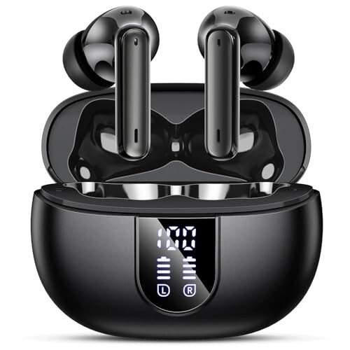 Wireless Earbuds, Bluetooth 5.3 Headphones 40Hrs Playtime Deep Bass Stereo in-Ear Earbud, LED Power Display, Call Noise Canceling Headphones with Mic, IP7 Waterproof Earphones for IOS Android Black - 6