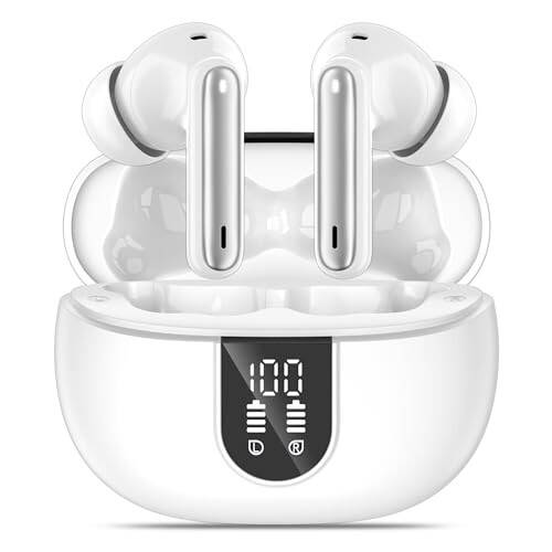 Wireless Earbuds, Bluetooth 5.3 Headphones 40Hrs Playtime Deep Bass Stereo in-Ear Earbud, LED Power Display, Call Noise Canceling Headphones with Mic, IP7 Waterproof Earphones for iPhone Android - 1