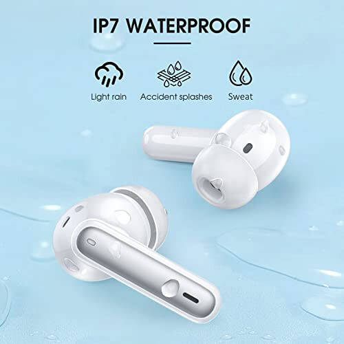 Wireless Earbuds Bluetooth 5.3 Headphones 40Hrs Playtime with LED Display for iphone and Android, Wireless earphones Deep Bass and Noise cancelling Bluetooth Ear Buds with IPX7 Waterproof, Fast Charge - 6