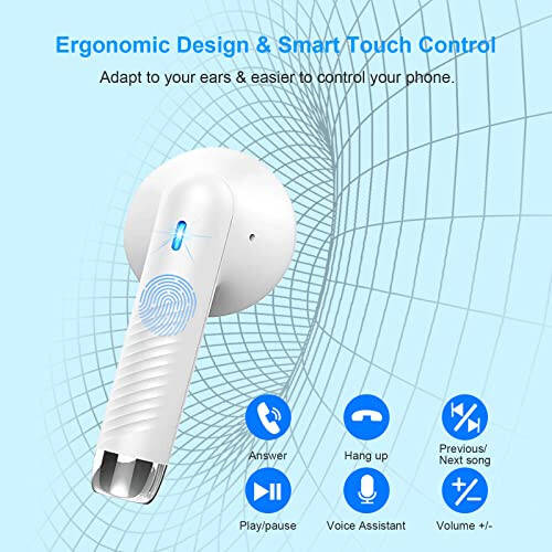 Wireless Earbuds, Bluetooth 5.3 Headphones in Ear with Noise Cancelling Mic, Earbuds Stereo Bass, IP7 Waterproof Sports Earphones, 32H Playtime USB C Charging Buds White for Android iOS - 6