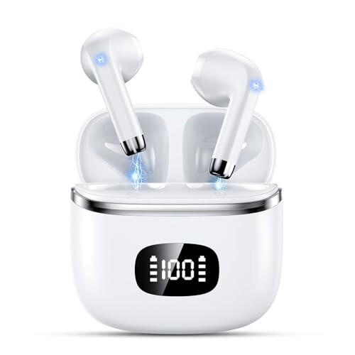 Wireless Earbuds Bluetooth Headphones 5.3 Bass Stereo Earphones, 40H Playtime Ear Buds with LED Power Display, Bluetooth Earbud with Noise Cancelling Mic IPX7 Waterproof Earbuds for iOS Android - 1