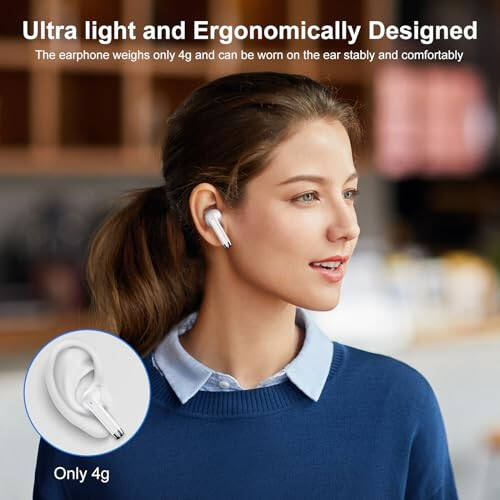 Wireless Earbuds Bluetooth Headphones 5.3 Bass Stereo Earphones, 40H Playtime Ear Buds with LED Power Display, Bluetooth Earbud with Noise Cancelling Mic IPX7 Waterproof Earbuds for iOS Android - 6