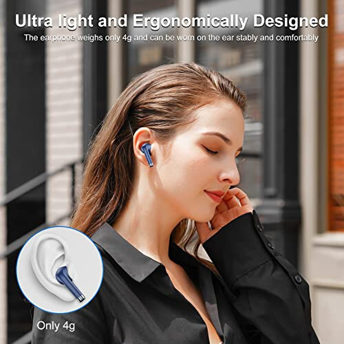 Wireless Earbuds Bluetooth Headphones 5.3 Bass Stereo Earphones, 40H Playtime Ear Buds with LED Power Display, Bluetooth Earbud with Noise Cancelling Mic IPX7 Waterproof Earbuds for iOS Android Blue - 6