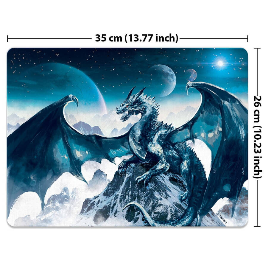 WIRESTER Super Size Rectangle Mouse Pad, Non-Slip X-Large Mouse Pad for Home, Office, and Gaming Desk - Blue Ice Dragon - 7