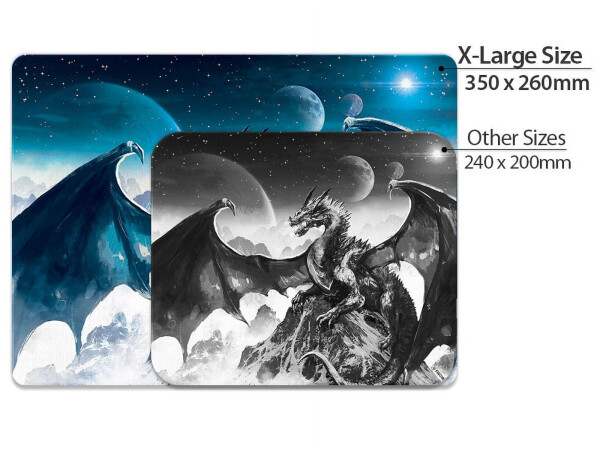 WIRESTER Super Size Rectangle Mouse Pad, Non-Slip X-Large Mouse Pad for Home, Office, and Gaming Desk - Blue Ice Dragon - 10