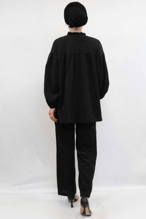 With Robe Double Suit Black - 2