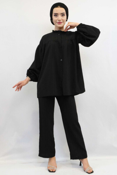 With Robe Double Suit Black - 4