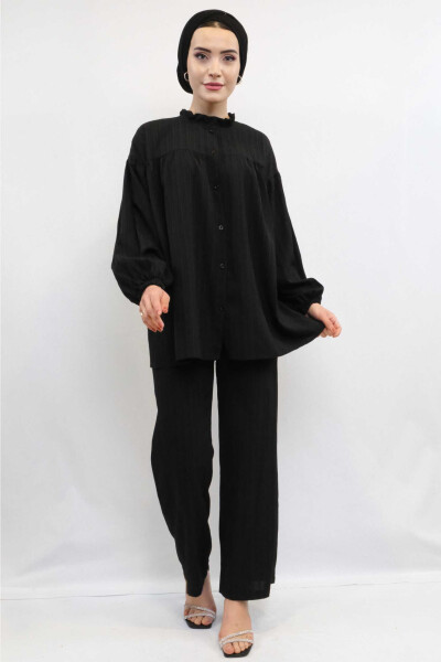 With Robe Double Suit Black - 5