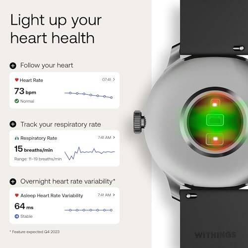 Withings ScanWatch Light - Gibrid Aqlli Soat, Yurak Urishi Monitoringi, Fitness Tracker, Tsikli Kuzatuvchi, Uyqu Monitoringi - 6