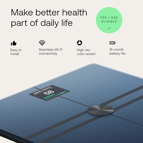 WITHINGS WLAN Akıllı Terazi Tam Vücut Analiziyle (Yağ Oranı, Kas Kütlesi, Kemik Yoğunluğu, Visseral Yağ Dahil), Dijital Kişisel Terazi/Vücut Yağı Terazisi Bluetooth ile - 5