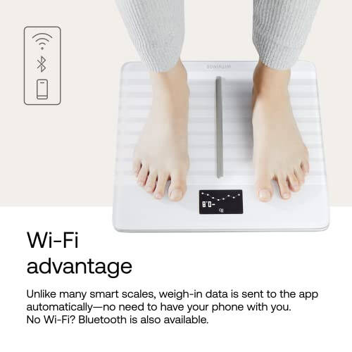 WITHINGS WLAN Smart Scales to'liq tana tahlili bilan, shu jumladan yog' miqdori, mushak massasi, suyak zichligi, visseral yog', raqamli shaxsiy tarozilar/yog' miqdorini o'lchash tarozilari Bluetooth bilan - 4