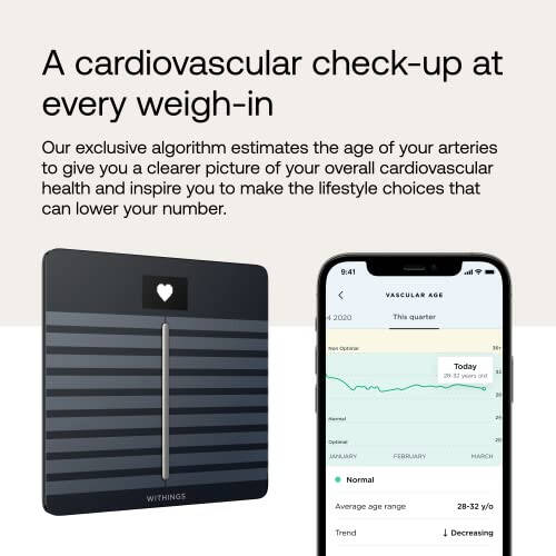 WITHINGS WLAN Smart Scales with Full Body Analysis Including Fat Content, Muscle Mass, Bone Density, Visceral Fat, Digital Personal Scales/Body Fat Scales with Bluetooth - 6