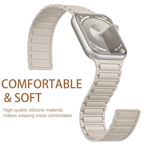 Witzon Magnetic Band Compatible with Apple Watch 45mm for Men 44mm 42mm 41mm 40mm 38mm 49mm Bands Women, Sport Silicone Strap Strong Magnet Link Wristband for iWatch Series 9 8 7 6 5 4 3 1 SE Ultra 2 - 3