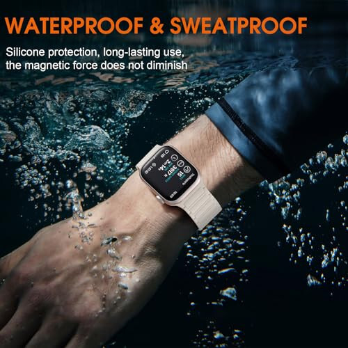 Witzon Magnetic Band Compatible with Apple Watch 45mm for Men 44mm 42mm 41mm 40mm 38mm 49mm Bands Women, Sport Silicone Strap Strong Magnet Link Wristband for iWatch Series 9 8 7 6 5 4 3 1 SE Ultra 2 - 4