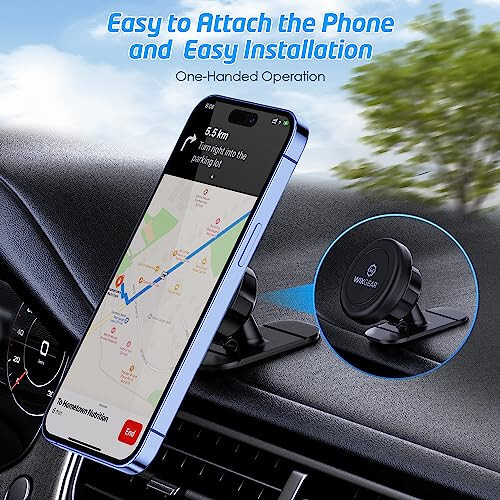 WixGear Magnetic Car Mount, Universal Stick On Mount (2 Pack) Dashboard Magnetic Phone Holder for Car, for Cell Phones and Mini Tablets with Fast Swift-snap Technology, Strong Phone Mount for Car - 2