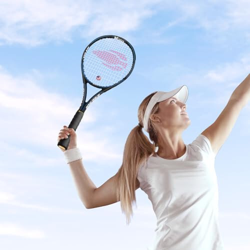 WOED BATENS Kattalar uchun 2 o'yinchi tennis raketkasi, Yangi boshlanuvchilar va professional o'yinchilar uchun juda mos, 27” tezlikli tennis raketkasi, qo'shimcha qoplamalar, tennis sumkasi, tebranish yumshatgichlari, qoplamalar bilan - 6