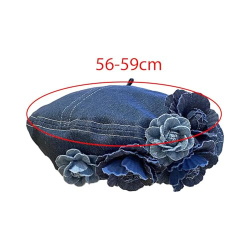 Women Beret Hat Denim Cap Comfortable Birthday Gift Headwear Costume Hat Painter Hat for Outdoor Holiday New Year Autumn - 18