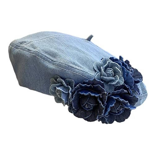 Women Beret Hat Denim Hat Stylish Casual Birthday Gift Painter Hat Costume Hat for New Year Traveling Party Summer Outdoor - 35