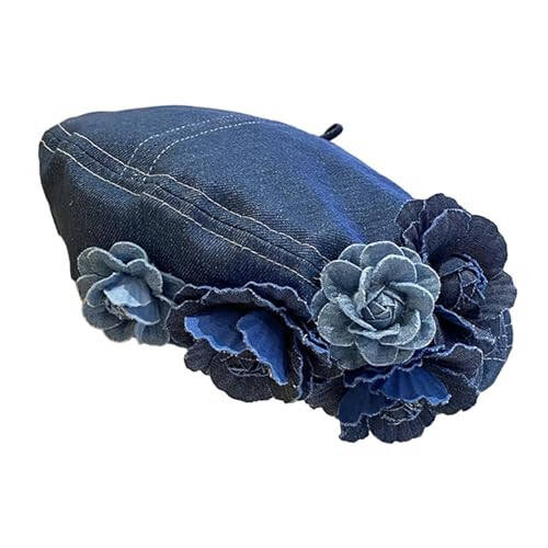 Women Beret Hat Denim Hat Stylish Casual Birthday Gift Painter Hat Costume Hat for New Year Traveling Party Summer Outdoor - 26