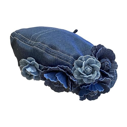 Women Beret Hat Denim Hat Stylish Casual Birthday Gift Painter Hat Costume Hat for New Year Traveling Party Summer Outdoor - 27