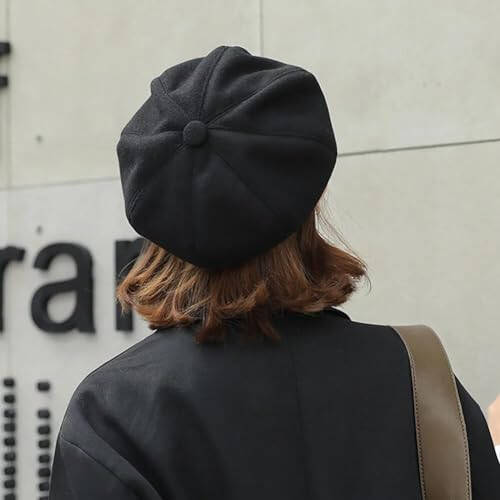 Women Fashion-Newsboy-Hats Wool-Beret Vintage Cabbie Cap Bakerboy-Pageboy Winter-Hat for Ladies Girls - 7