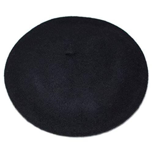 Women French Wool Beret Hats - Solid Color Classic Beanie Winter Cap - 1