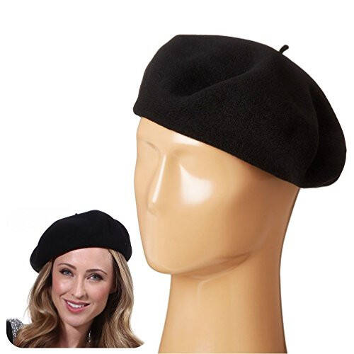 Women French Wool Beret Hats - Solid Color Classic Beanie Winter Cap - 6