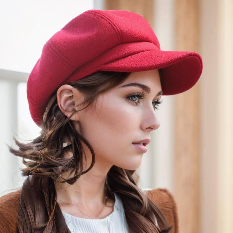 Women Newsboy Hat Octagonal Beret Cap, Girl Autumn and Winter Warm Beret Vintage Painter Hat - 41