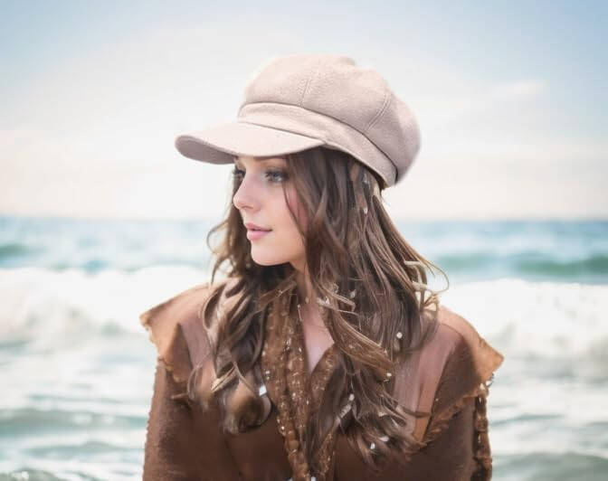 Women Newsboy Hat Octagonal Beret Cap, Girl Autumn and Winter Warm Beret Vintage Painter Hat - 33