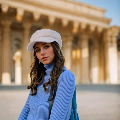 Women Newsboy Hat Octagonal Beret Cap, Girl Autumn and Winter Warm Beret Vintage Painter Hat - 24