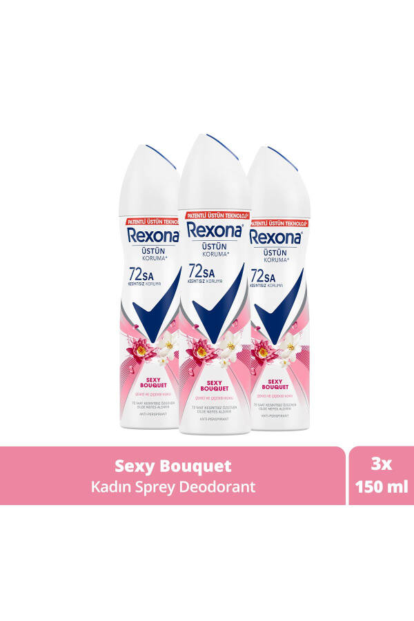 Women Spray Deodorant Sexy Bouquet 150 ml X3 - 9