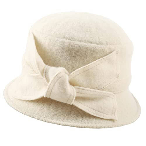 Women Vintage Felt Bucket Hat Winter Wool Dress Beret Hat - 3