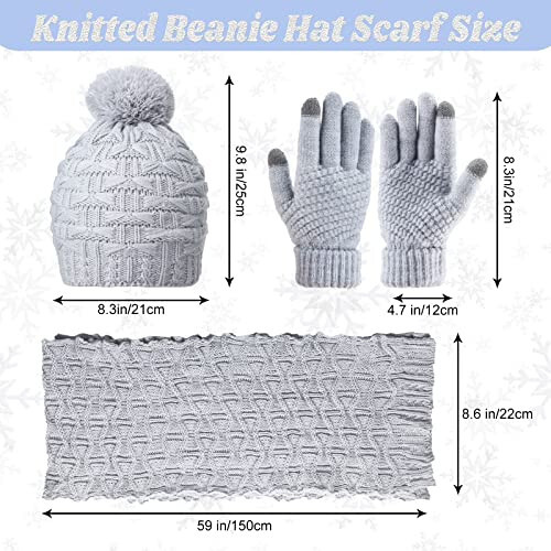 Women Winter Hats Scarf and Gloves Set for Women Including Ear Covers Cold Weather Glove Scarves Hats Knit Beanie Scarf Glove - 16