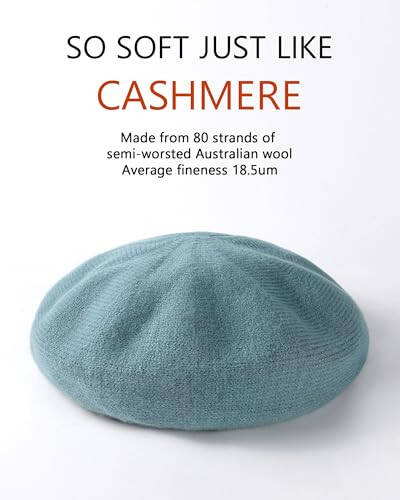 Women Wool Beret Hat French Style Winter Warm Solid Color Classic Knit Beret Cap - 2