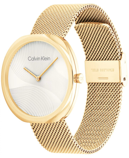 Women's 2-Hand Gold-Tone Stainless Steel Mesh Bracelet Watch 36mm Gold - 2